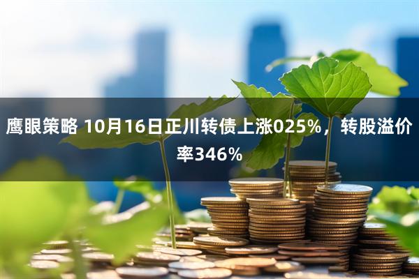 鹰眼策略 10月16日正川转债上涨025%，转股溢价率346%