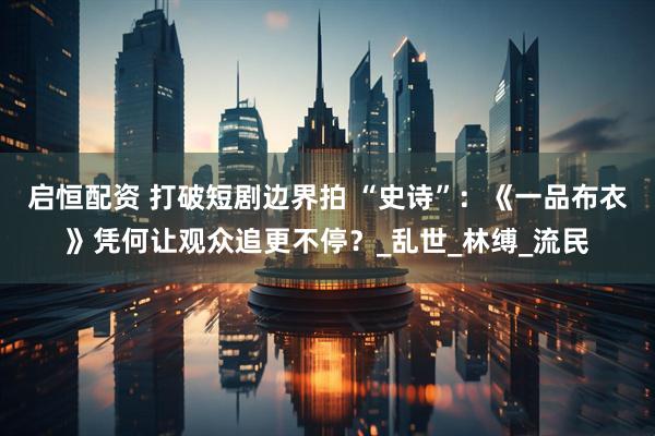 启恒配资 打破短剧边界拍 “史诗”：《一品布衣》凭何让观众追更不停？_乱世_林缚_流民